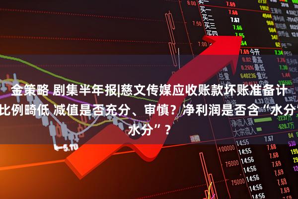 金策略 剧集半年报|慈文传媒应收账款坏账准备计提比例畸低 减值是否充分、审慎？净利润是否含“水分”？