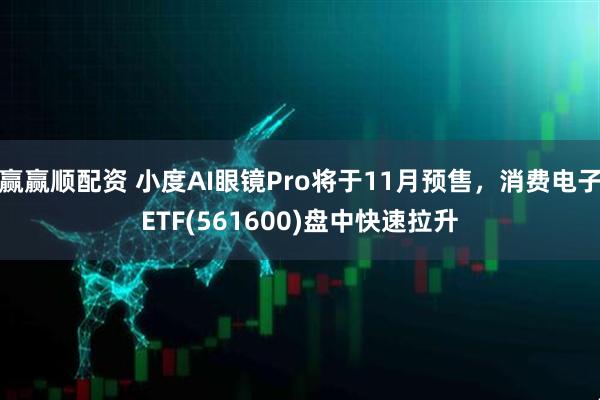 赢赢顺配资 小度AI眼镜Pro将于11月预售，消费电子ETF(561600)盘中快速拉升